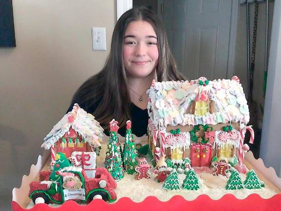 Gingerbread houses delight the judges Shaelynn Coppola, first place kit, ages 17-adult