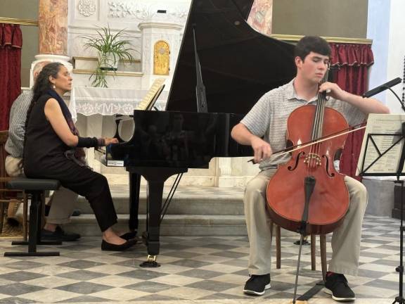 Rowan Mendel, a junior at Sparta High School, spent a week at a cello master class in August. (Photos provided)