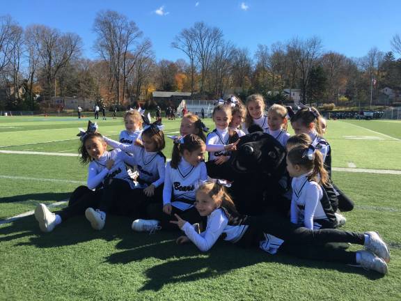 Big wins for Sparta Bears Sparta Bears Cubs cheer team takes a halftime break with the Sparta Bears mascot during the 5th grade game against Richmond Boro. Sparta Bears won, 31-6 and advance to the NJSYFL American Division championship on Nov. 15.