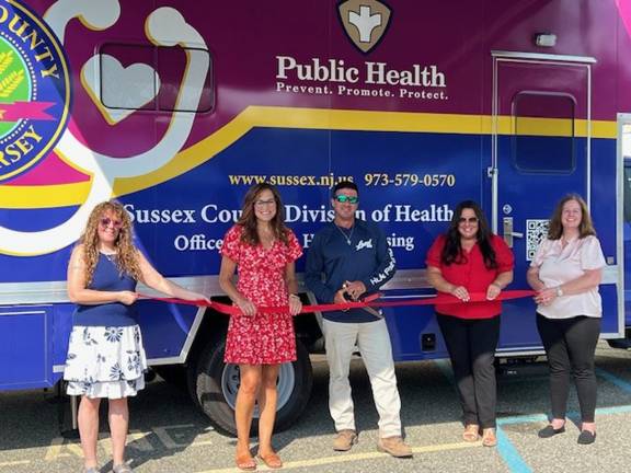 County has new mobile health clinic From left are Christine Florio, Sussex County Health and Human Services administrator; Jill Space, deputy director of the Sussex County Board of County Commissioners; Chris Carney, director of the board; state Assemblywoman Dawn Fantasia; and Jennifer Shortino, health officer/director. (Photo provided)
