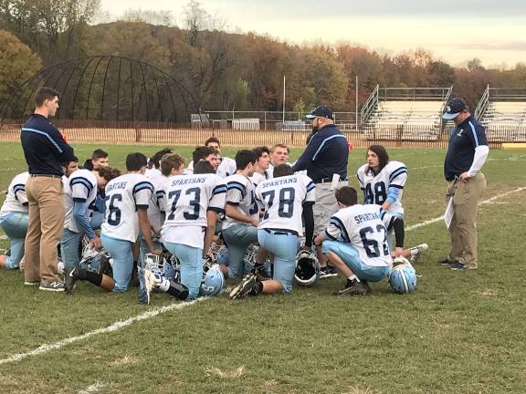 Sparta Freshmen have 'storybook' football season Sparta High School freshmen huddle after the final game of the season, undefeated, and not scored upon during the entire season. (Photo provided).