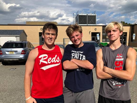 Pat Lynch,Jordan Ouimette, and Chris Pierson serve as captains on the Sparta High School Cross Country Team.