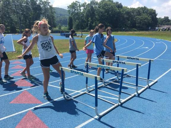 Hurdle drill at Sparta Track.