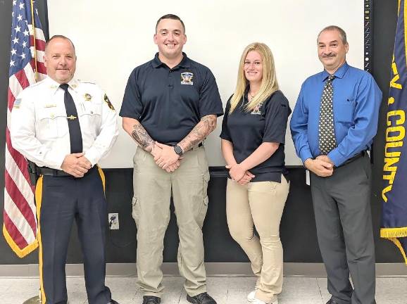 Sussex County Sheriff announces public safety promotions L-R: Sheriff Michael F. Strada, Supervising PST Brian Cannon, Supervising PST Shannon Quinn, and Director Mark Rozek.