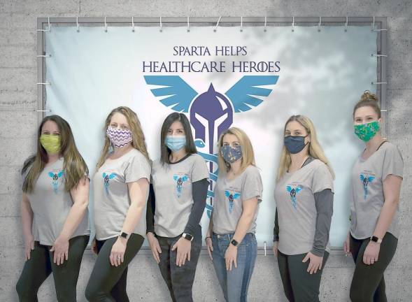 Sparta Helps Healthcare Heroes leadership team (from left): Kristin List, LeeAnne Pitzer, Nicole Chiong, Joanna Beach, Melissa Prestipino, and Erica Hertzberg