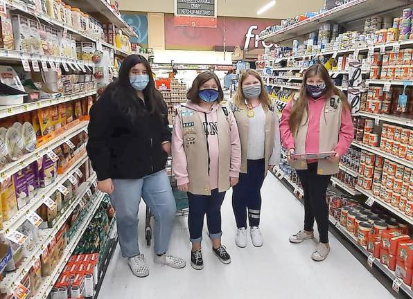 Wallkill Valley Girl Scouts shop at Weis Market for families in need (Photo provided)