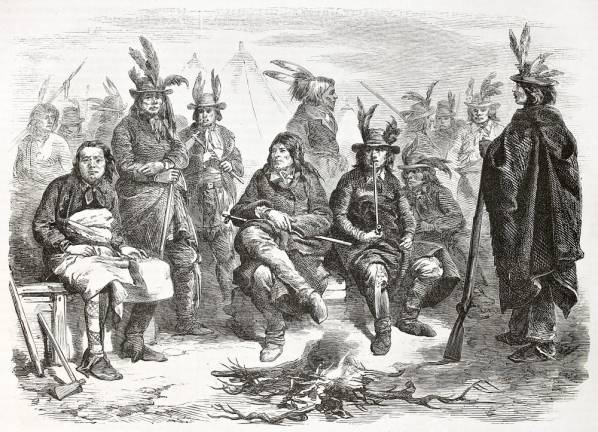 Lenape enrolled in Federal army (Created by Worms, published on L'illustration, Journal Universel, Paris, 1863)