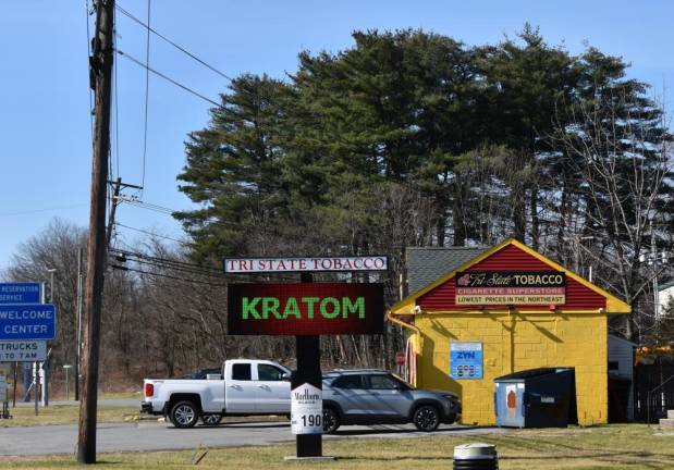 Kratom advertised alongside CBD and vapes outside Tri State Tobacco in Matamoras, PA. Photo: Becca Tucker