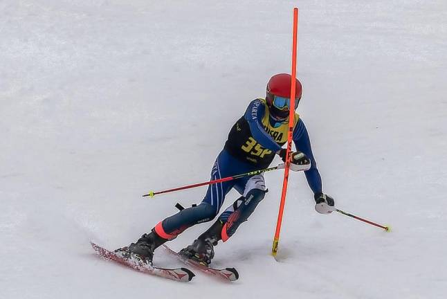 Drew Young, a junior, finished sixth with a time of 1:33.97 in the second slalom race of the season Jan. 29.
