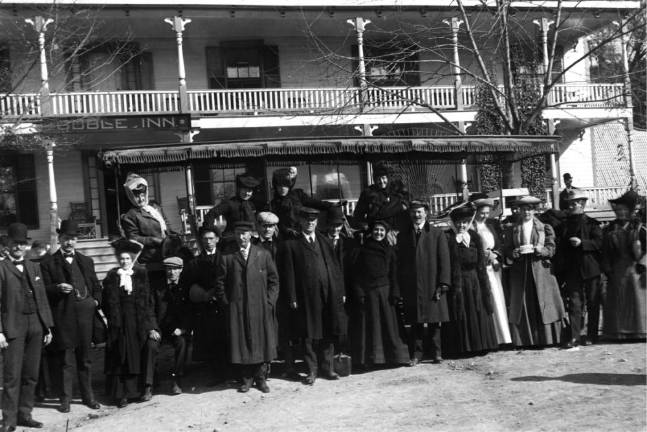 Sussex County History Today: Fountain Square Inn Travelers with bags and tickets outside the Goble Inn about 1905. (Photo provided)
