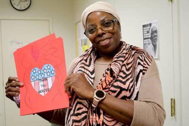 Volunteers delivered 4,000 Valentine's Day cards to local veterans.