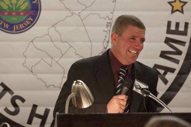 The chosen few Class of 2014 Steven Dalling smiles and speaks briefly during the ceremony after being inducted into the Sussex County Sports Hall of Fame Class of 2014.