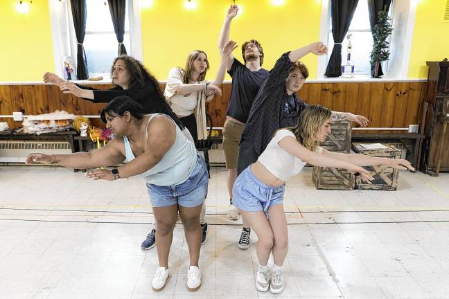 ‘Ride the Cyclone’ opens June 20 <b>In front row are Maria Varela and Sabrina Smith. In middle row are Levi Kaplan Skolnik and Quinton Sheneman. In back row are Ella Simmons and Dominic Chiocchi.</b>