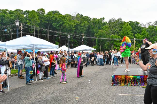Sussex County Pride celebration grows PR2 The crowd watches a drag performer at the Sussex County Pride celebration Saturday, June 14 in Newton. (Photos by Maria Kovic)