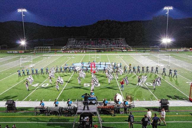 Vernon shuts out Dover <b>The Sparta High School Marching Band and Color Guard perform during halftime.</b>
