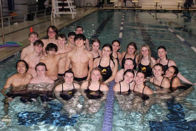 The Pope John girls swim team won the Sussex County Championships and the boys team placed third.
