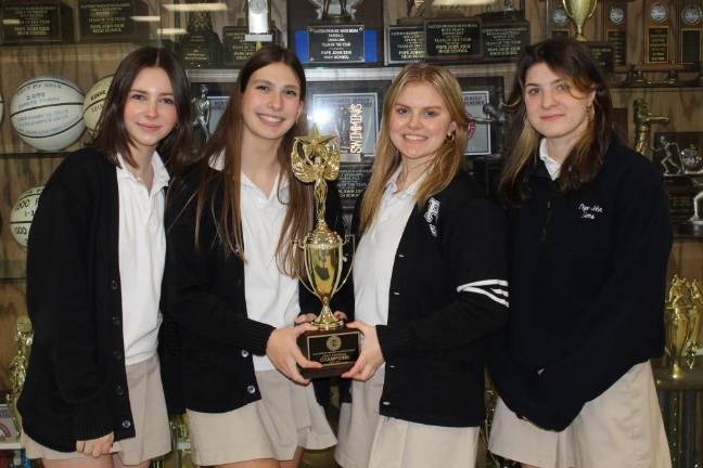 From left are seniors Victoria Zurawski, Julianna Kuznar, Madeline Kappelmeier and Alexandra Acito.