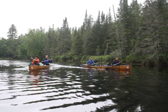 Sparta scouts take canoe journey On the water. From left, Robert Hartranft, John Bollard, Thomas Schwarzrock, Jay Suter Photos courtesy of troop 150