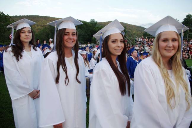 Sparta class of '15 graduates Sparta High School graduates Alexandra Takacs, Kristen Tartaglia, Abigail Tracy and Kelly Tripp.