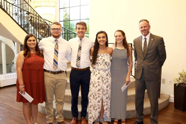 Sparta seniors receive scholarships Pass it Along Scholarship - Victoria Montesano, Daniel Baker, Gianluca Bivona, Jamie Rennie, Madelyn McEllen, Dan Leary