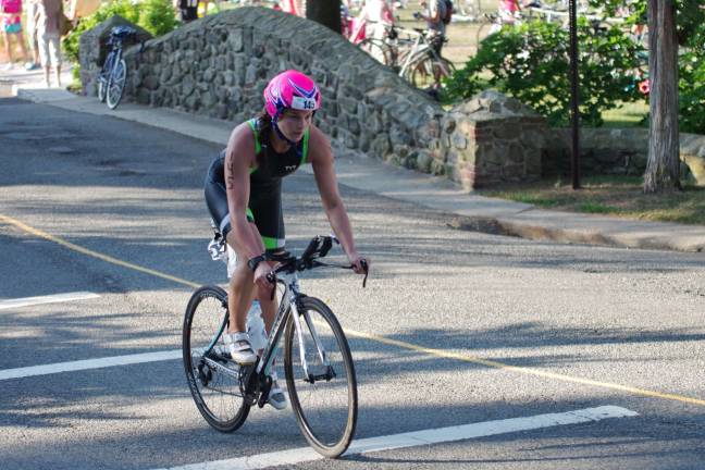 Another big triathlon for Pass it Along Twenty eight year old triathlete Taryn Ferrara of Morristown, N.J. finished in 13th place overall with a time of 1:08:54. Ferrara was also the second female finisher with a time of 1:08:54.00.