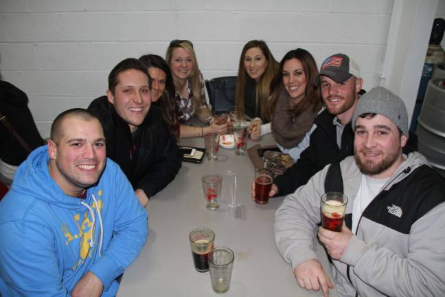 Cheers to one year Jimmy Celi of Sandyston, Ryan Bohlke of Stillwater, Brianna Fitzpatrick of Hampton, Kelly Celi of Sandyston, Joe Grabowski of Stillwater, Kate Fiore of Stillwater, Allison and Kevin Green of Sandyston and Ernie Wunder of Stillwater.