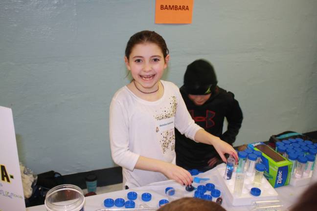 Scientists of tomorrow shine forth Third grader Madeline Gambino was a big hit with Insta Snow at last week’s science fair at Mohawk Avenue School.