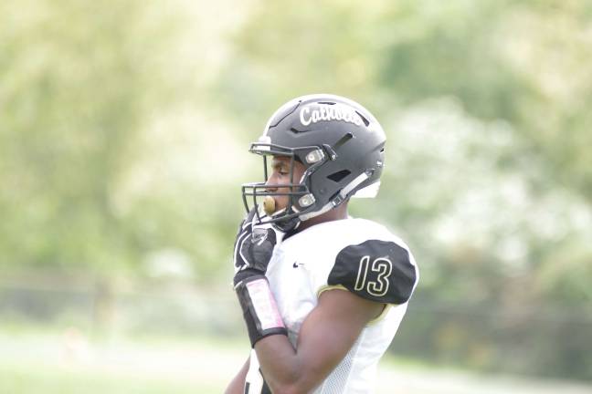 Hudson Catholic running back Isaiah Decias rushed for 114 yards and two touchdowns. Photos by Geoerge leroy Hunter