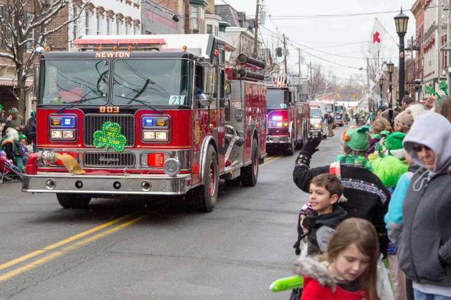 Annual St. Patrick's parade Saturday Sussex County's bravest come out for the parade each year blowing their truck's horns to the delight of young parade goers.