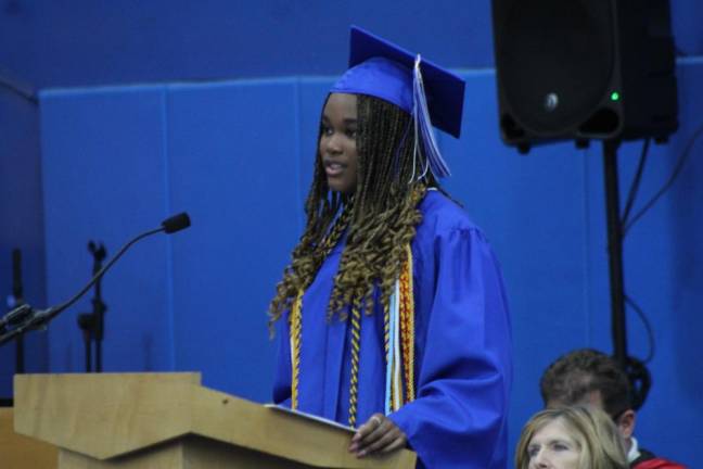 Pope John XXIII Regional High School graduation photos Norene Williams spoke during the commencement ceremony.