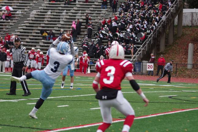 Wide receiver Tyler Trzcinski catches a pass during a game ealier in the season.