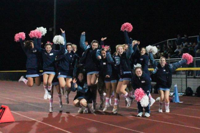 Friday nights the SHS Cheerleading Team has cheered the Varsity football team to victory.