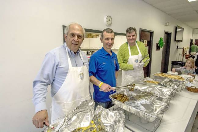 (L-R) Knights of Columbus servers for the brunch, Jim Brocato of Sparta, Nick Cutrone of Byram and Brian Tully of Sparta.