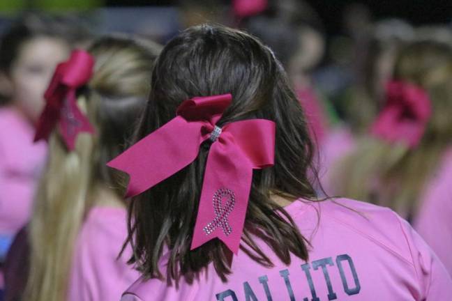 During this last game in October, pink ribbons and T-shirts serve as a call to raise breast cancer awareness.