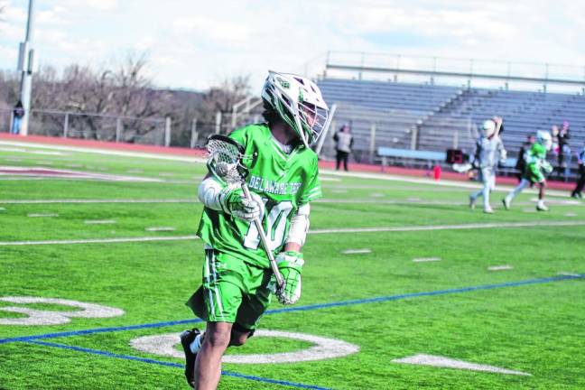 Delaware Tech's Darius Hunt is on the move with the ball. He scored one goal.