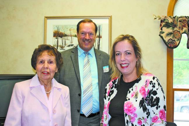 Pictured from left: Julia Quinlan, co-founder and president of the Karen Ann Quinlan Hospice, welcomes USDA Rural Development State Director Howard Henderson and NJ Assemblywoman Alison McHose for the announcement of federal funding support for the hospice care facility scheduled to be completed in 2013.