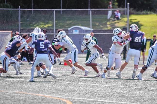 Football roundup: High Point beats Jefferson <b>DePaul ball carrier Marquan Carter (0) is on the move in the first half. (Photo by George Leroy Hunter)</b>