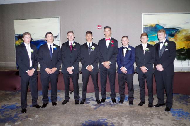Prom night for Sparta High School From left are Kenneth Oelkers (15), Matt Sigillo (16), Sean Lyons (17), Eugene Jerome (18), Thomas Ferrara (17), Chris Murray (17), Sebastian Jerome (17), Chris Alexander (17).