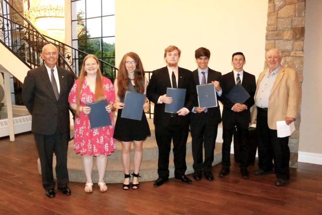 Sparta Kiwaniss Club Scholarships - Frank Bennett, Kaylynn Pierce, Alexandra Poret, Alexander Hofgesang, Ryan Ryersen, Matthew Guerra, Jeff Matt