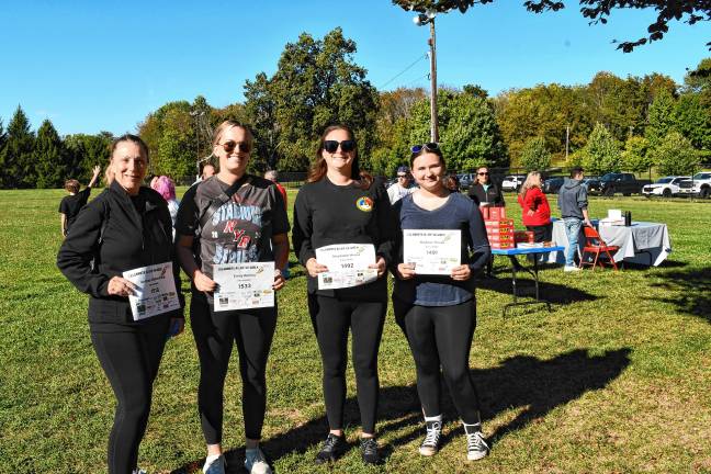 Photos: Celebrate a Life 5K Walk <b>Andrea Wehrenberg of Hampton Township, Emily Romeo of Hardyston, and Stephanie and Madison House of Sandyston walk in memory of Shannon Thonus, who died of cancer in July.</b>