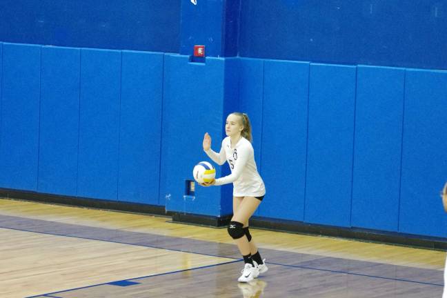 Montville tops Pope John in volleyball Pope John's Jackie Taylor about to serve. Taylor contributed two service points, three kills, one assist and six digs.