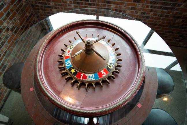 There’s a story behind nearly every table at industry. This high-top in the bar features a spinning antique roulette table in the center.