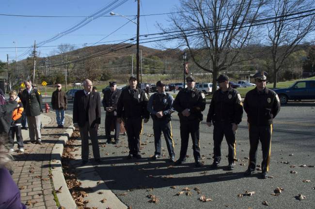 Sparta Mayor Gil Gibbs and members of the Sparta Police Department