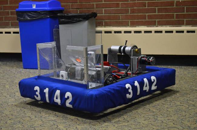 High school robotics teams 'turn gears' for competition Newton and Vernon represent Sussex County Newton High School’s robot for the 2017 FIRST Robotics Competition Phjoto by Caitlin Bailey