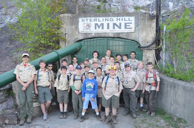 Troop 150 goes on the Sussex District Camporee At Sterling Hill Mine Troop 150 Scouts at the Entrance to Sterling Hill Mine.