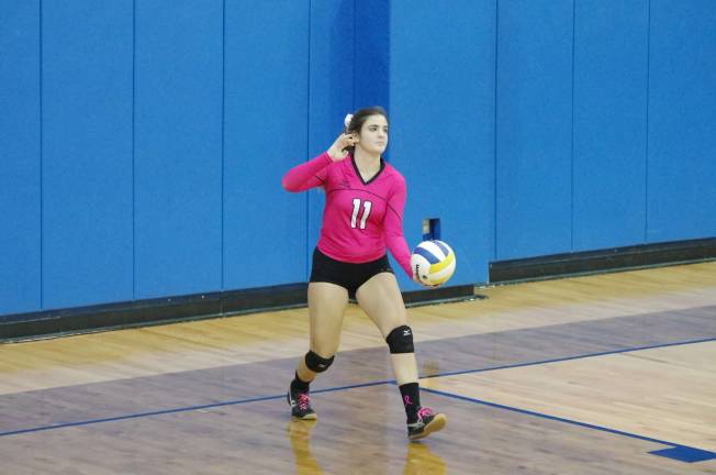 Pope john bests Jefferson in volleyball Jefferson's MiKayla Gall serves. Gall achieved three aces, eleven service points and three digs.