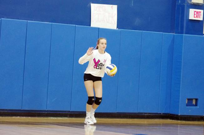 Pope john bests Jefferson in volleyball Pope John's Jackie Taylor about to serve. Taylor achieved five aces, four service points, three kills, one block and six digs.