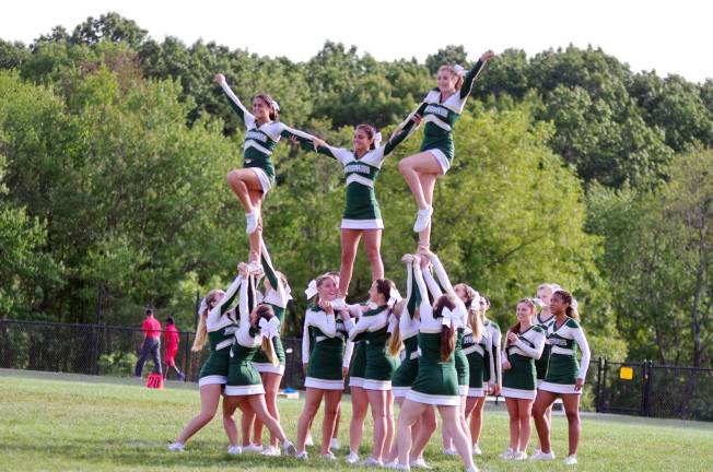 Roselle Park whups Tech, 33-7 The Sussex Tech cheerleaders perform a balancing routine during halftime.