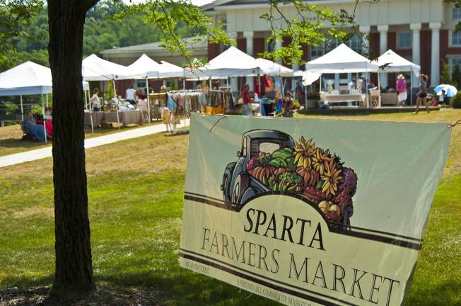 Local sunshine Sign at the Sparta Farmers Market at the Sparta Municipal Building.