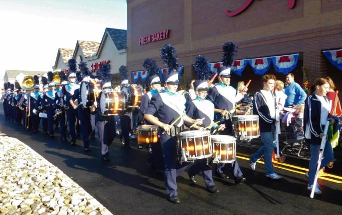 The Sparta High School Marching Band at the ShopRite opening on Oct. 23, 2019.